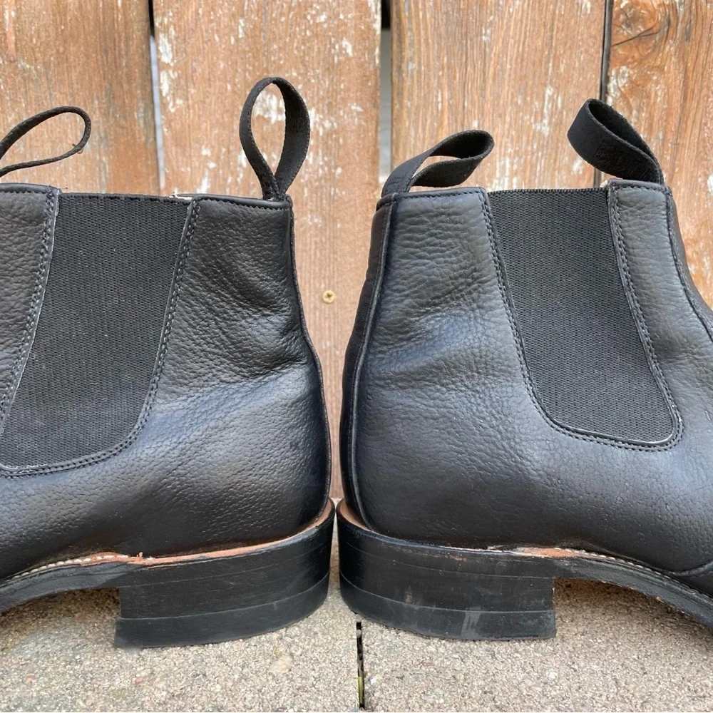 BOULET Men’s Black Leather Pull On Congress Ankle Boot Shoe Size 9